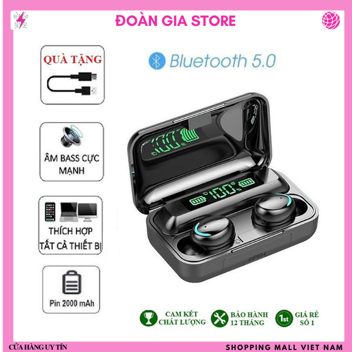 Hình ảnh Tai nghe Bluetooth F9 Pro V5.0 cảm biến vân tay ( Bảo hành 6 tháng, không phải bản Amoi F9 thường, Được kiểm hàng)