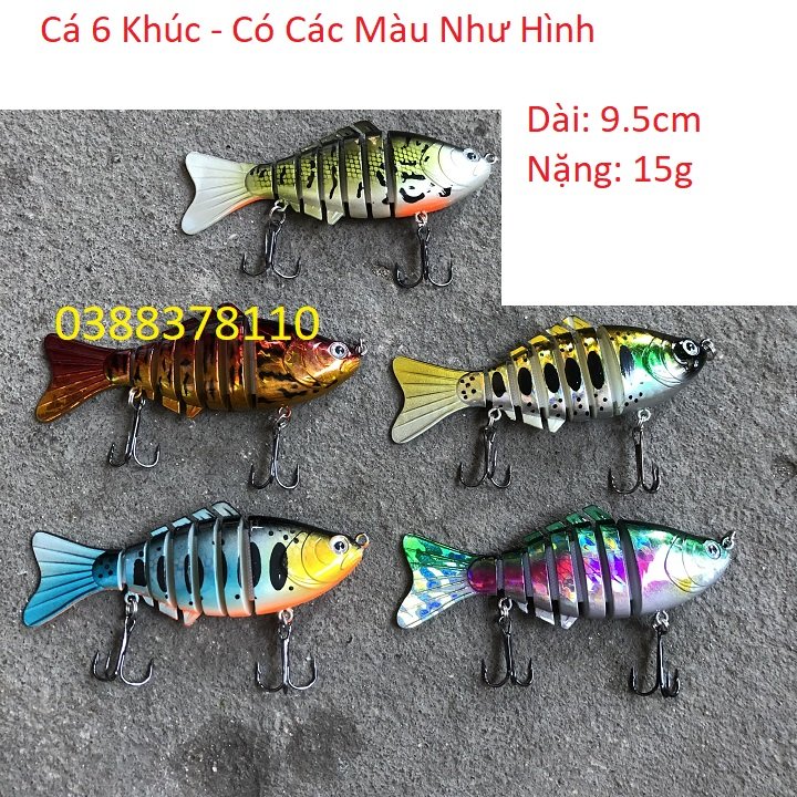 Hình ảnh Mồi Cá Giả 6 Khúc Chuyên Câu Chẽm, Nhồng, Hồng, Măng, Mồi Lure