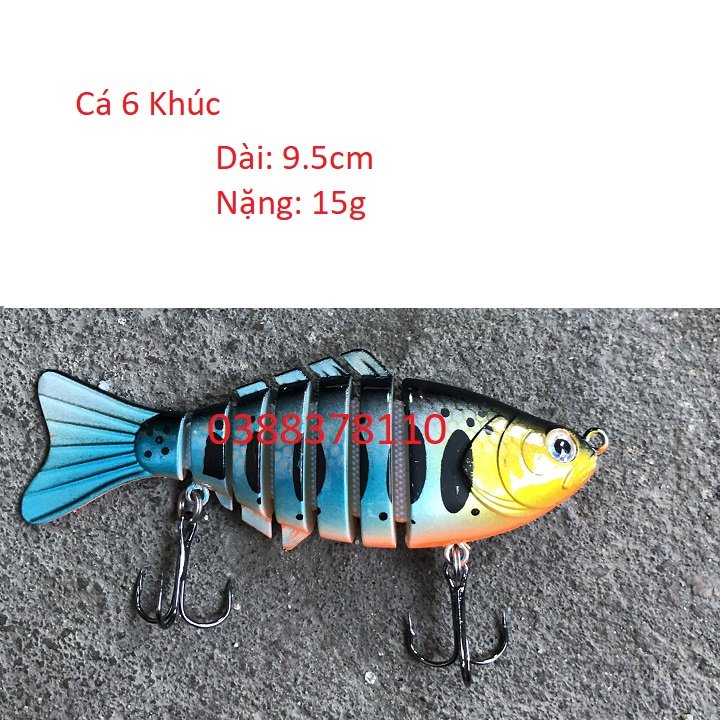 Hình ảnh Mồi Cá Giả 6 Khúc Chuyên Câu Chẽm, Nhồng, Hồng, Măng, Mồi Lure