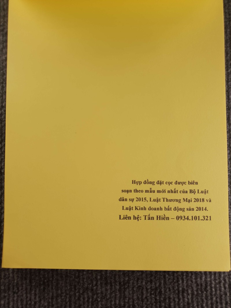 Sổ đặt cọc nhà đất Thần Tài (loại cao cấp)