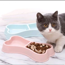 GIÁ TỐT] Chỉ 75,900đ - Bát ăn đôi cho mèo hình tai mèo siêu cute 