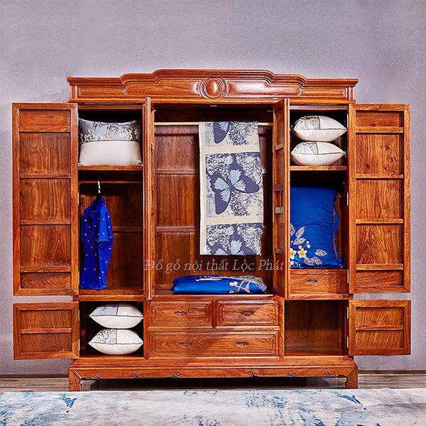 Tủ quần áo cô điển sang trọng Lộc Phát -TA002