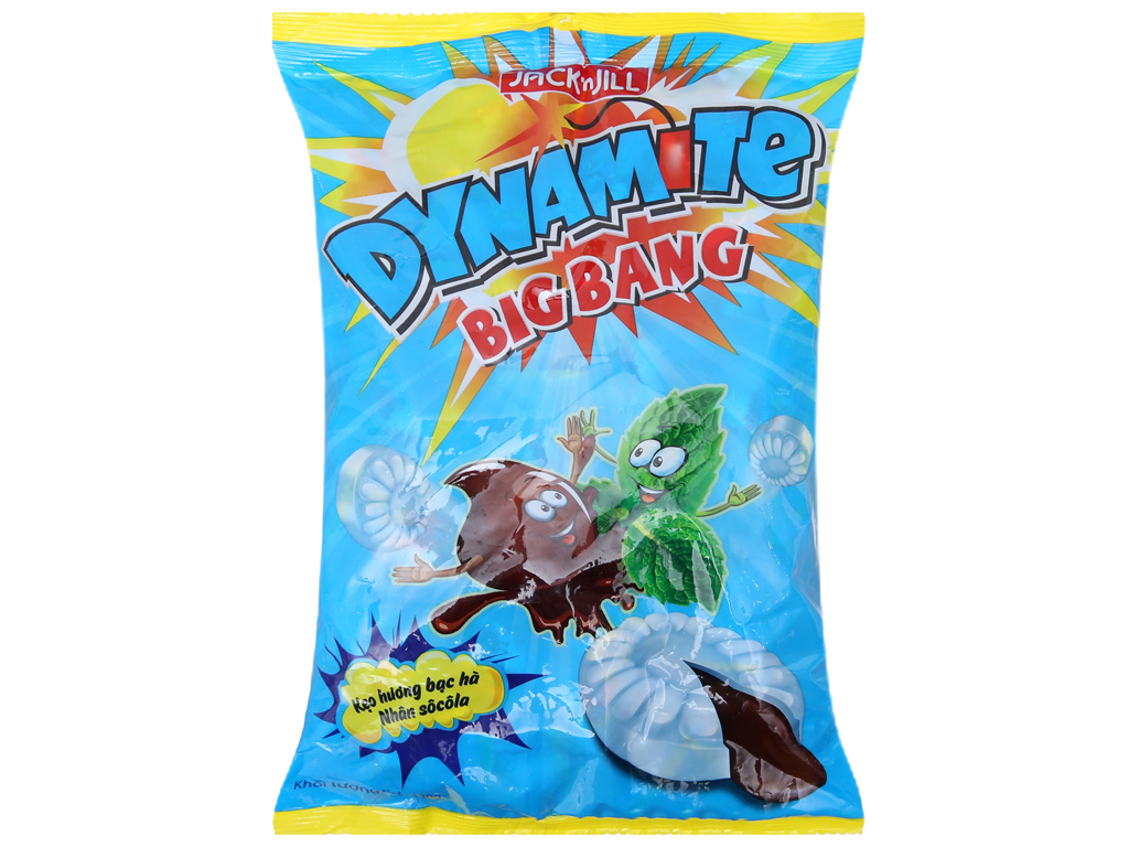 Kẹo hương bạc hà nhân socola Dynamite Big Bang gói 330g. Date 06.2023