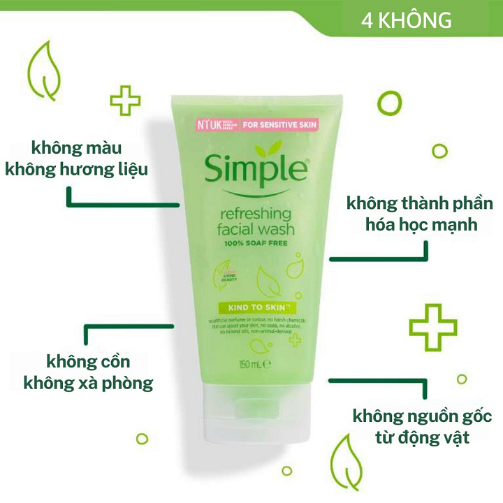 Hình ảnh Sữa Rửa Mặt Simple Gel Kind To Skin Refreshing Facial Wash Gel 150ml