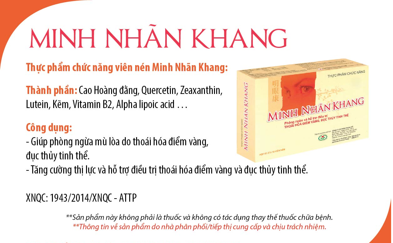 Minh Nhãn Khang tăng cường thị lực 
