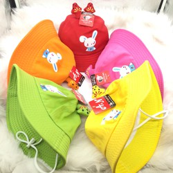 Nón trẻ em, Mũ BUCKET cho bé (3 tuổi đến 6 tuổi) CHÚ THỎ vải Cotton mền êm CUTE (Hình thật) Nón trẻ em, Mũ BUCKET cho bé (3 tuổi đến 6 tuổi) CHÚ THỎ vải Cotton mền êm CUTE (Hình thật)