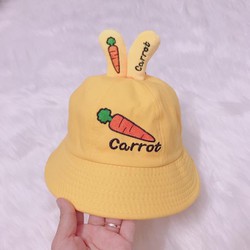 Nón trẻ em, Mũ BUCKET cho bé (2 tuổi đến 6 tuổi) CARROT vải Cotton mền êm CUTE (Hình thật) Nón trẻ em, Mũ BUCKET cho bé (2 tuổi đến 6 tuổi) CARROT vải Cotton mền êm CUTE (Hình thật)