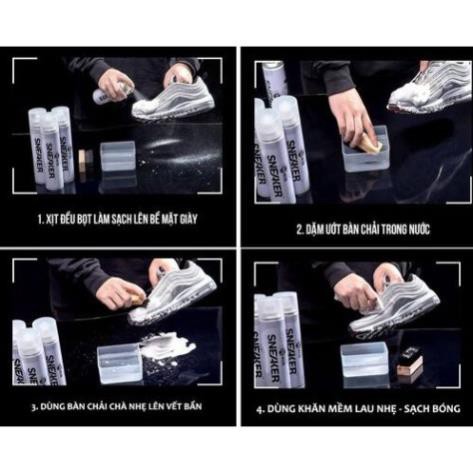 Chai xịt bọt làm sạch giày Snoker - Chai tẩy trắng giày sneaker bằng bọt, thời trang, chất liệu an toàn