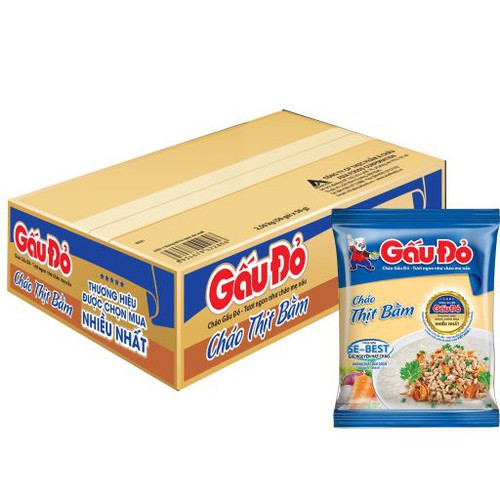 Thùng 50 Gói Cháo Gấu Đỏ