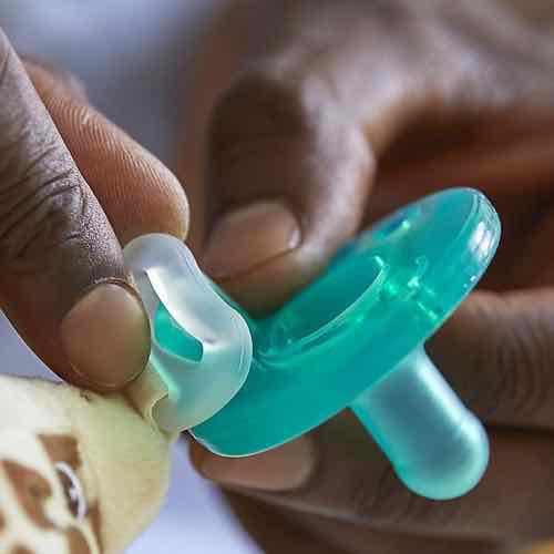 Sét núm ti ngậm Avent silicon chống vẩu+ thú bông gặm nướu Soothie Snuggle- Mỹ