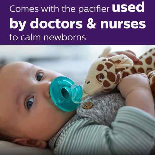 Sét núm ti ngậm Avent silicon chống vẩu+ thú bông gặm nướu Soothie Snuggle- Mỹ