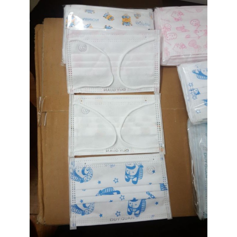 Hình ảnh Hộp 50 chiếc Khẩu trang y tế cho bé Duy Quân - Hàng bo viền Loại 1