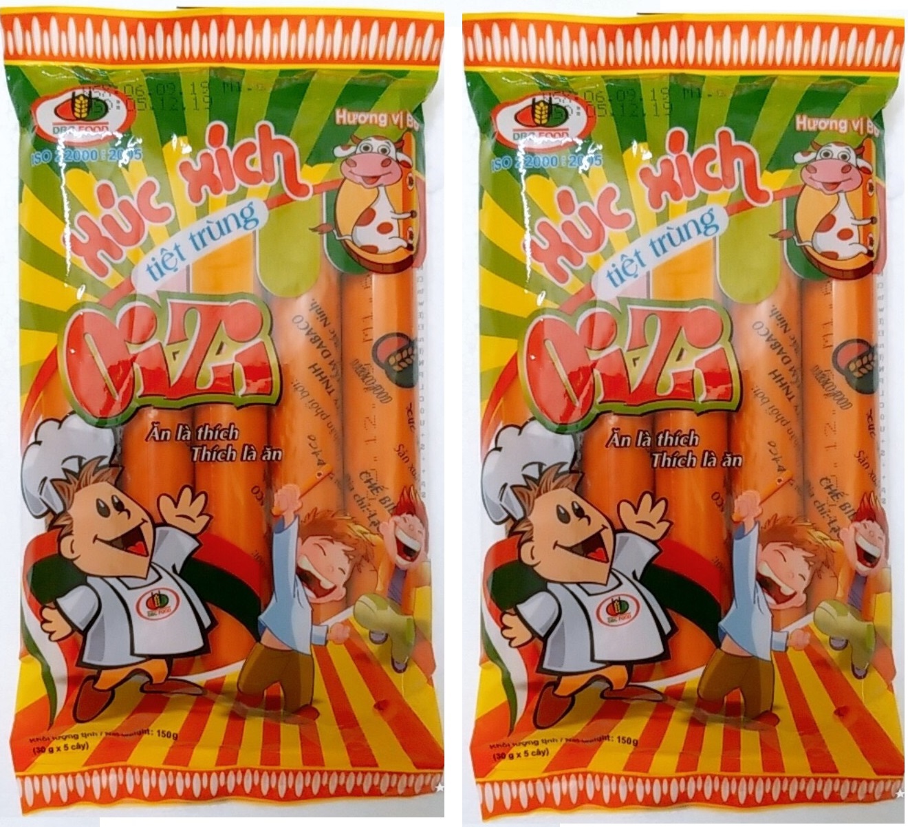 Hình ảnh Combo 2 gói xúc xích tiệt trùng ăn liền 100gr /1goi hàng chuẩn công ty DABACO -Date 12/2021