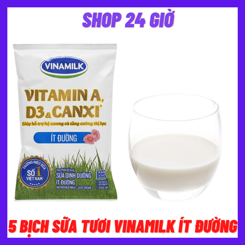 Thùng Sữa Bịch Vinamilk ÍT ĐƯỜNG
