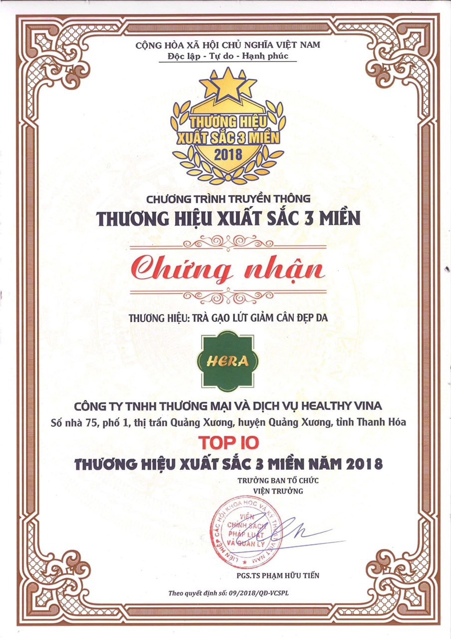 Trà gạo lứt hạt chia giảm cân HERA – Đào thải mỡ thừa, không tác dụng phụ - Hộp 20 gói