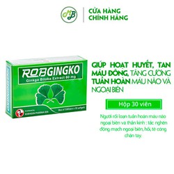 Viên uống bổ não, tăng cường trí nhớ, phòng ngừa tai biến - RobGingko Hộp 30v