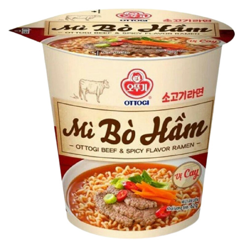 Hình ảnh COMBO 2 LY - Mì Kim Chi / Bò Hầm - Ottogi 62G / 1 Ly - Date 2022