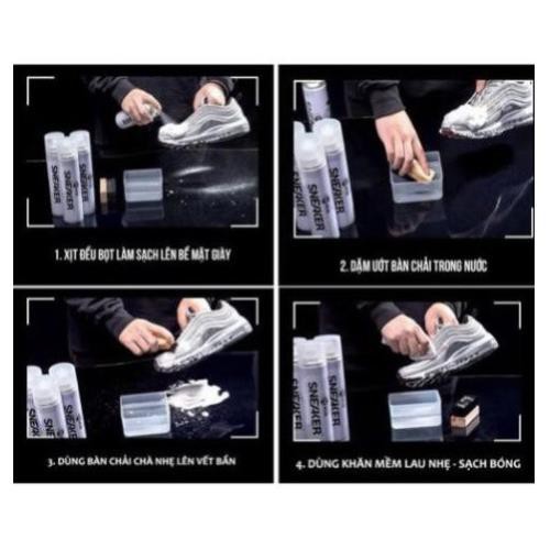 Chai xịt bọt làm sạch giày Snoker - Chai tẩy trắng giày sneaker bằng bọt, thời trang, chất liệu an toàn