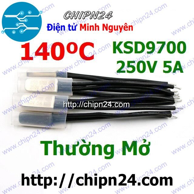 Hình ảnh [1 CÁI] (F78) Cầu Chì Nhiệt KSD9700 Thường Mở 140 Độ Kim Loại (5A 250VAC)