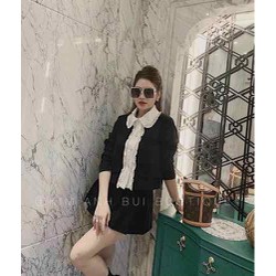 Áo zip nữ phối sơ mi bèo siêu xinh Áo zip nữ phối sơ mi bèo siêu xinh