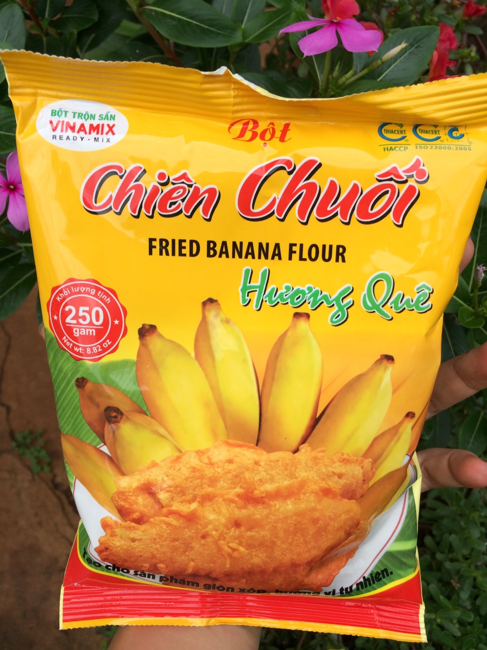 Bột chiên chuối Hương Quê-Vinamix 250gr. Date 10.2022