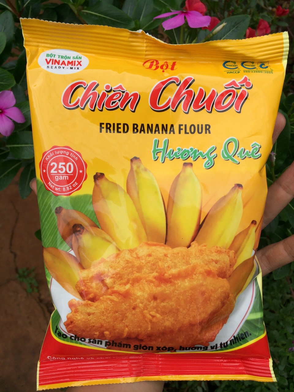 Bột chiên chuối Hương Quê-Vinamix 250gr. Date 10.2022