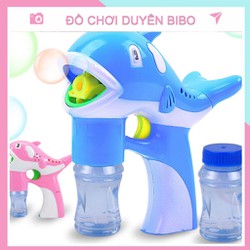 Đồ chơi cho bé, súng bắn bong bóng xà phòng hình cá heo dạng súng phun bong bóng tự động chạy bằng pin Duyên Bibo Đồ chơi cho bé, súng bắn bong bóng xà phòng hình cá heo dạng súng phun bong bóng tự động chạy bằng pin Duyên Bibo