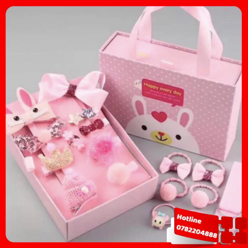 Set Nơ Kẹp Tóc Cho Bé 18 Chi Tiết Siêu Cute - Loại Tốt