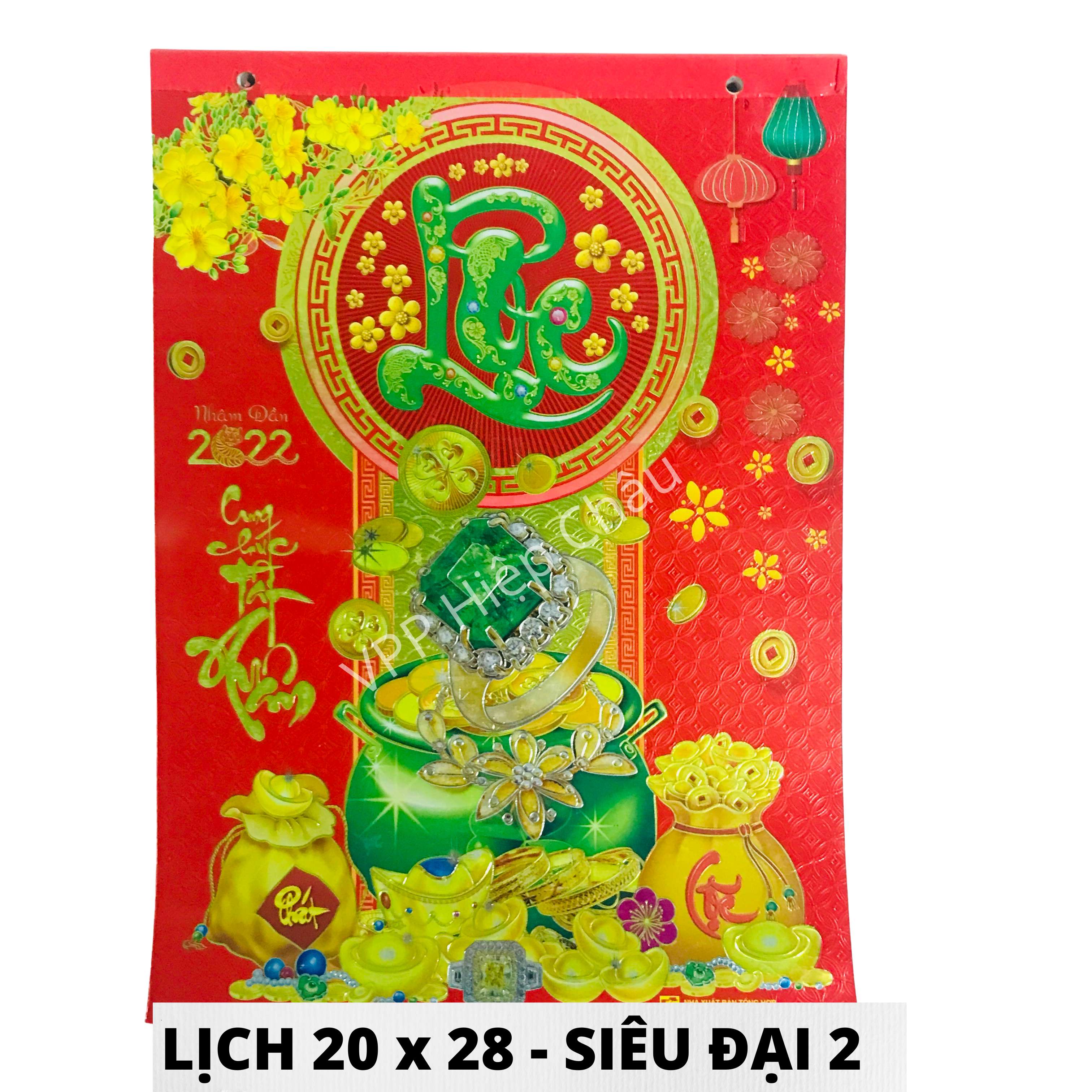 LỊCH BLOC SIÊU ĐẠI 2 20x30/28 NĂM 2022