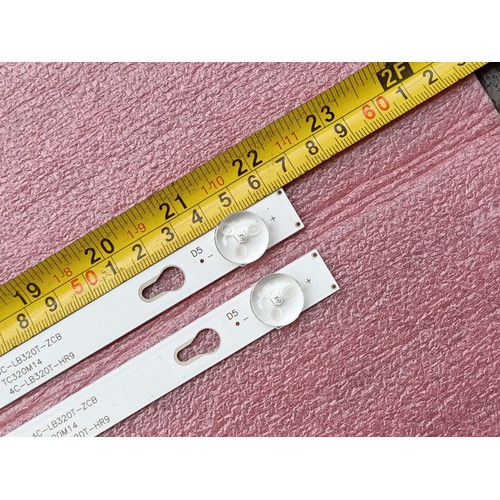 BỘ THANH ĐÈN LED TIVI TCL 32 D3000 MỚI 100%, HÀNG ZIN HÃNG, BỘ 2 THANH MỖI THANH 5 BÓNG 6V DÀI 56,4cm