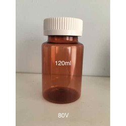10 lọ nhựa PET nâu 120ml có màng seal tự dính