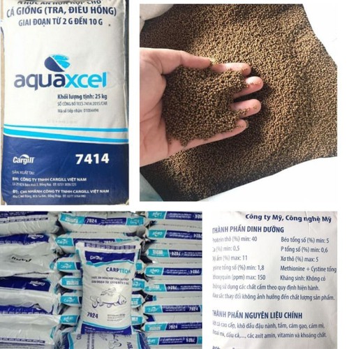 1kg Cám cá Cargill aquexel 40% đạm mỹ (hạt 1mm) cho cá cảnh, mồi câu siêu dính