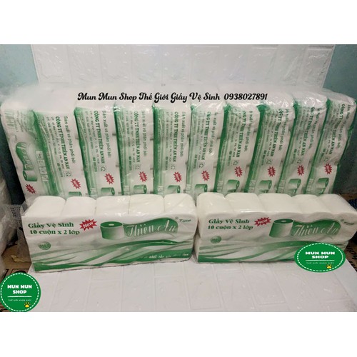 Giấy giá rẻ không lỏi Thien An 10 cuộn/ 1 lốc dai sạch