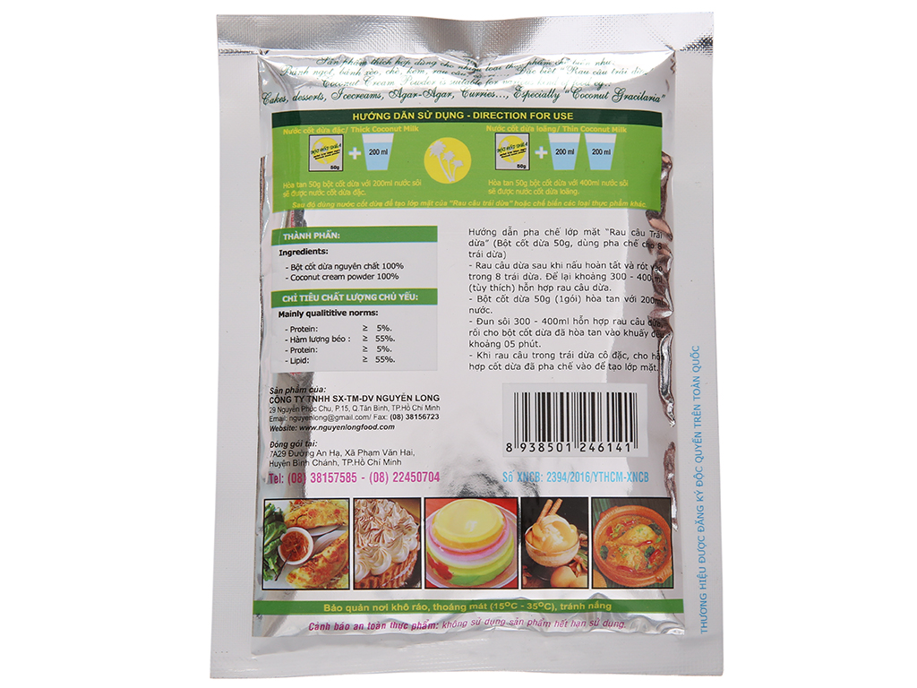 Bột cốt dừa Dragon Nguyễn Long 50g