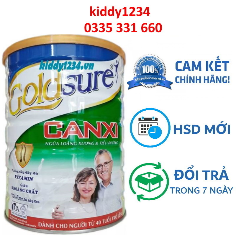 Hình ảnh (Đặt hàng tại shopsuakiddy.com) Sữa Goldsure canxi NL nguyên liệu New Zealand ngừa loãng xương cho người trên 40 tuổi (kiddy1234)
