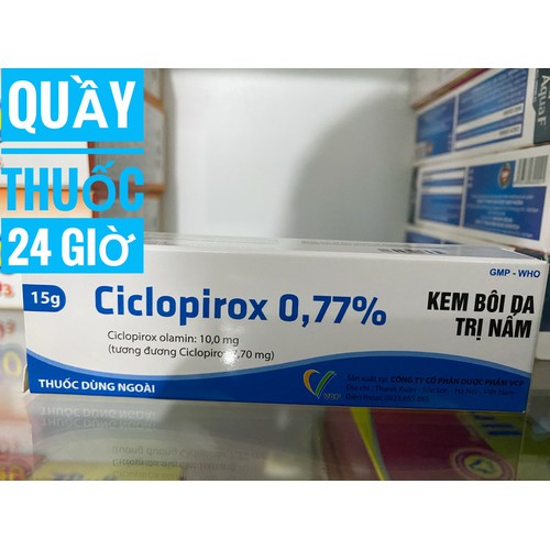 Kem bôi da Ciclopirox 0,77% hộp 15g