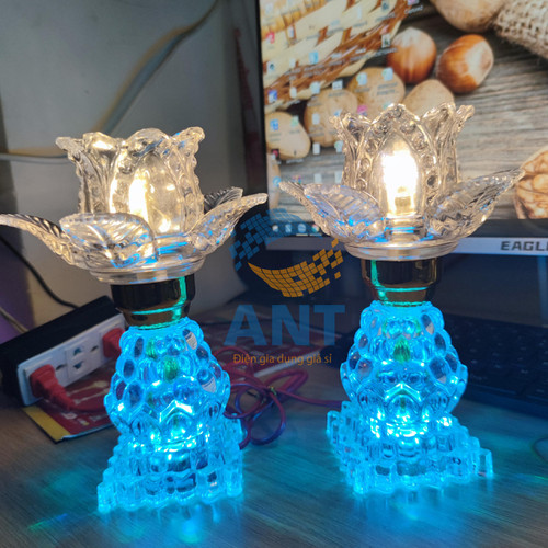 ĐÈN THỜ HOA SEN THỦY TINH - 03