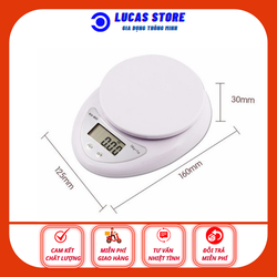 Cân Thực Phẩm Nhà Bếp 5Kg, Cân Dùng Làm Bánh, Độ Chính Xác Cao