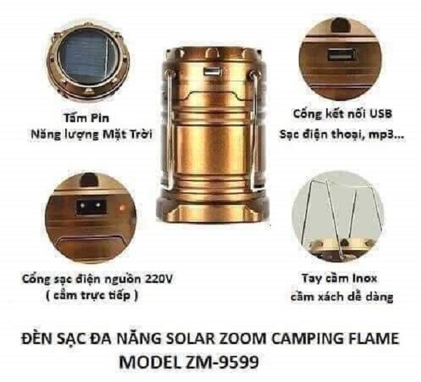 ĐÈN PIN ĐA NĂNG 3 CHẾ ĐỘ SOLAR CẦM TAY SẠC PIN KẾT HỢP DÙNG NĂNG LƯỢNG MẶT TRỜI THÍCH HỢP MANG THEO ĐI DÃ NGOẠI,CẮM TRẠI ,ĐI BÃO
