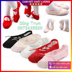 Giày múa bale bọc da lộn cực bền và êm ái