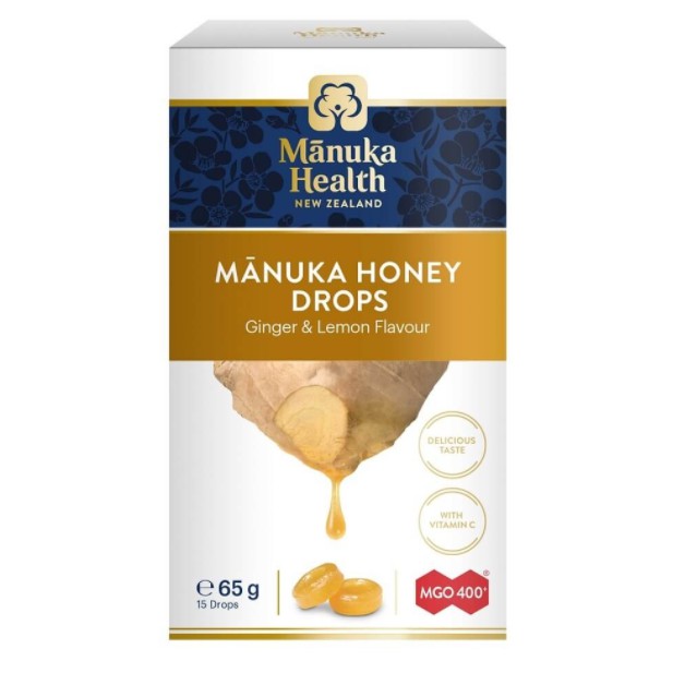 Kẹo ngậm Mật ong Manuka Honey Drops Ginger & Lemon Flavour Vị Chanh và Gừng MGO 400