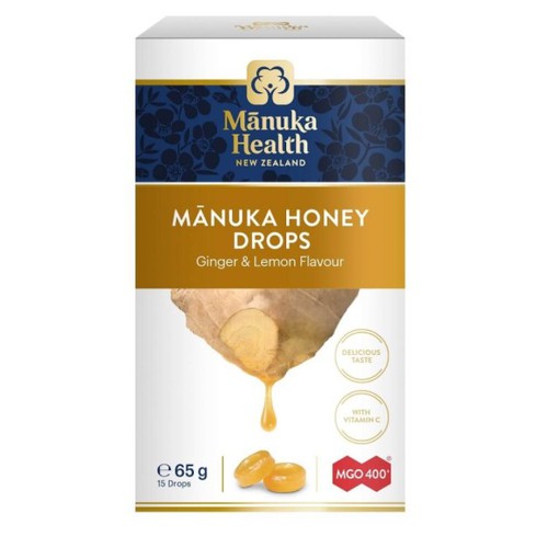 Kẹo ngậm Mật ong Manuka Honey Drops Ginger & Lemon Flavour Vị Chanh và Gừng MGO 400