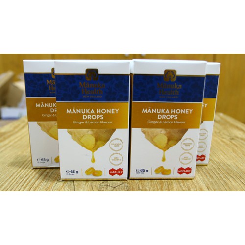 Kẹo ngậm Mật ong Manuka Honey Drops Ginger & Lemon Flavour Vị Chanh và Gừng MGO 400