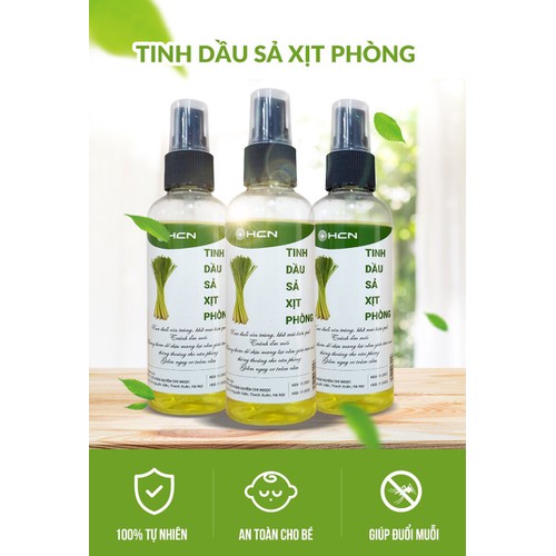 Tinh dầu sả chanh 100ml xịt thơm phòng, đuổi muỗi côn trùng
