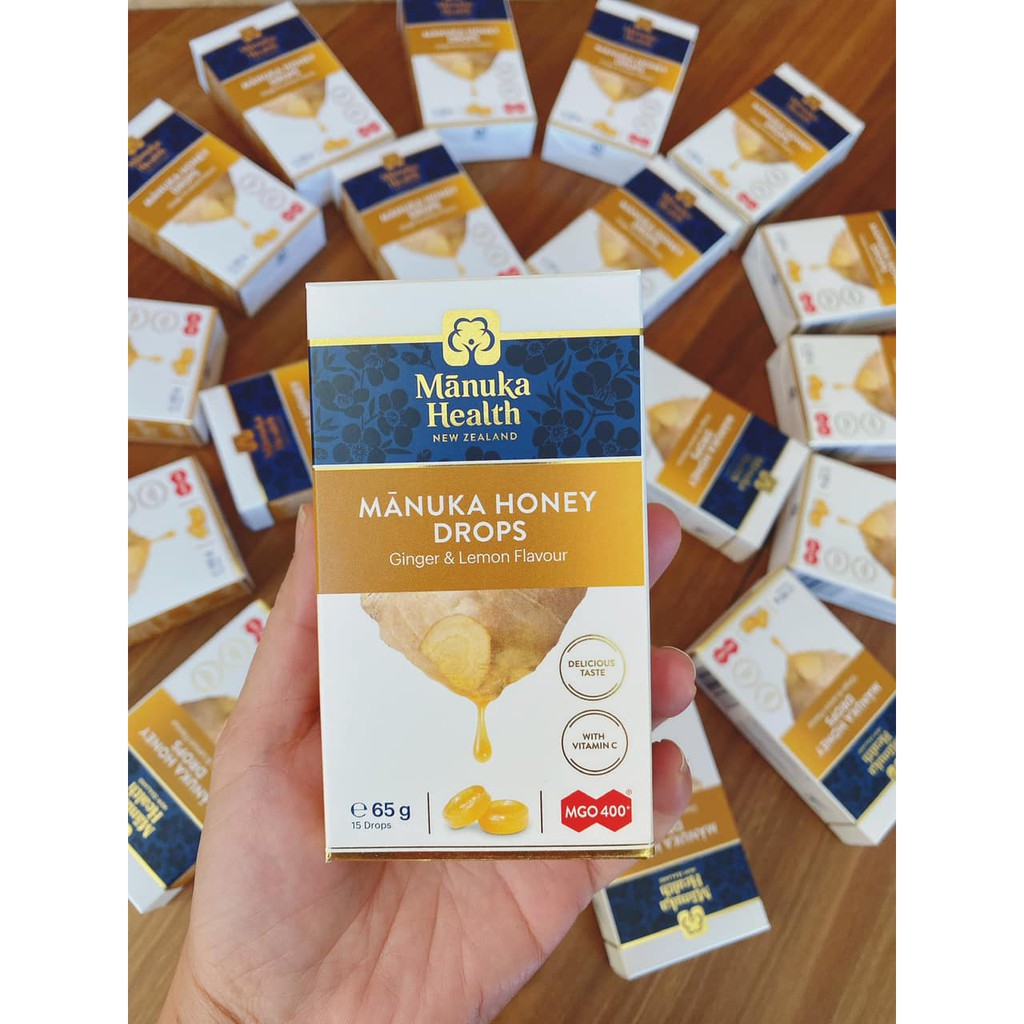 Kẹo ngậm Mật ong Manuka Honey Drops Ginger & Lemon Flavour Vị Chanh và Gừng MGO 400