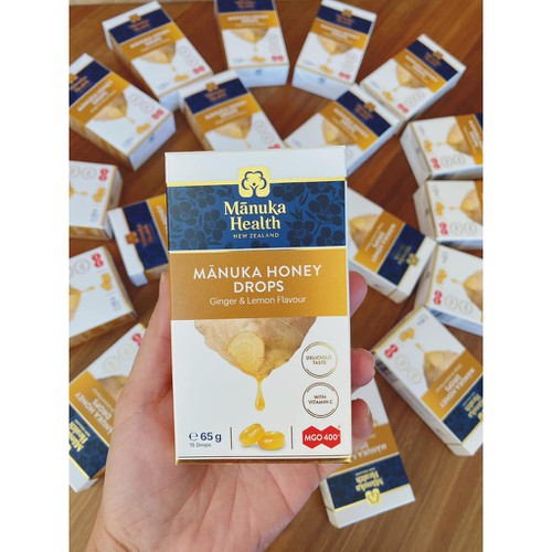 Kẹo ngậm Mật ong Manuka Honey Drops Ginger & Lemon Flavour Vị Chanh và Gừng MGO 400