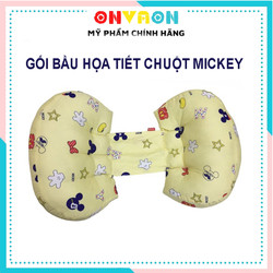 Gối bầu màu vàng họa tiết chuột Mickey