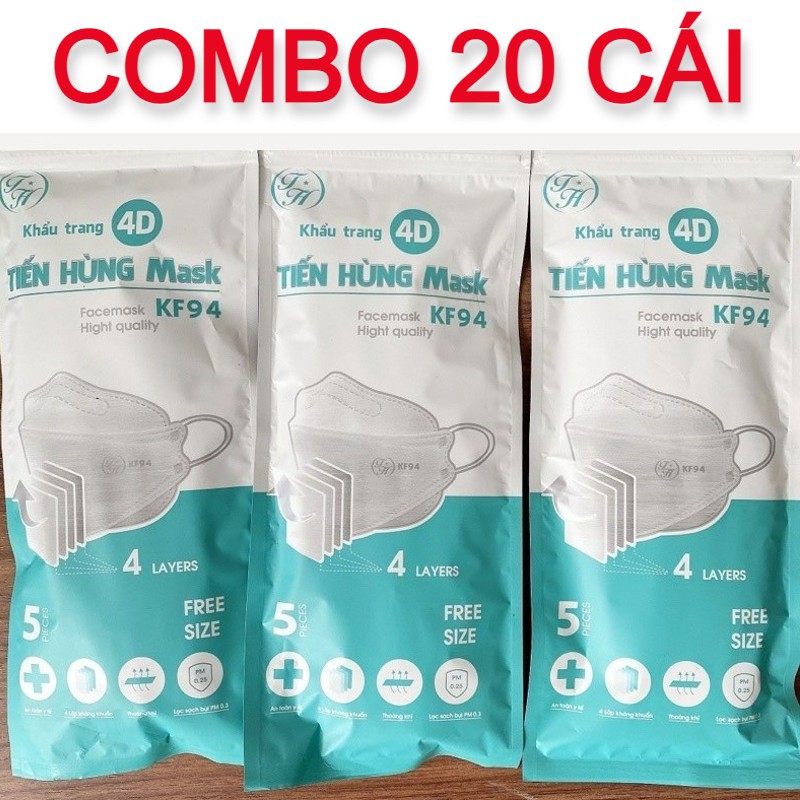 Hình ảnh 20 CÁI khẩu trang kháng khuẩn TIẾN HÙNG KF94 Mask - Hàng chuẩn loại 1