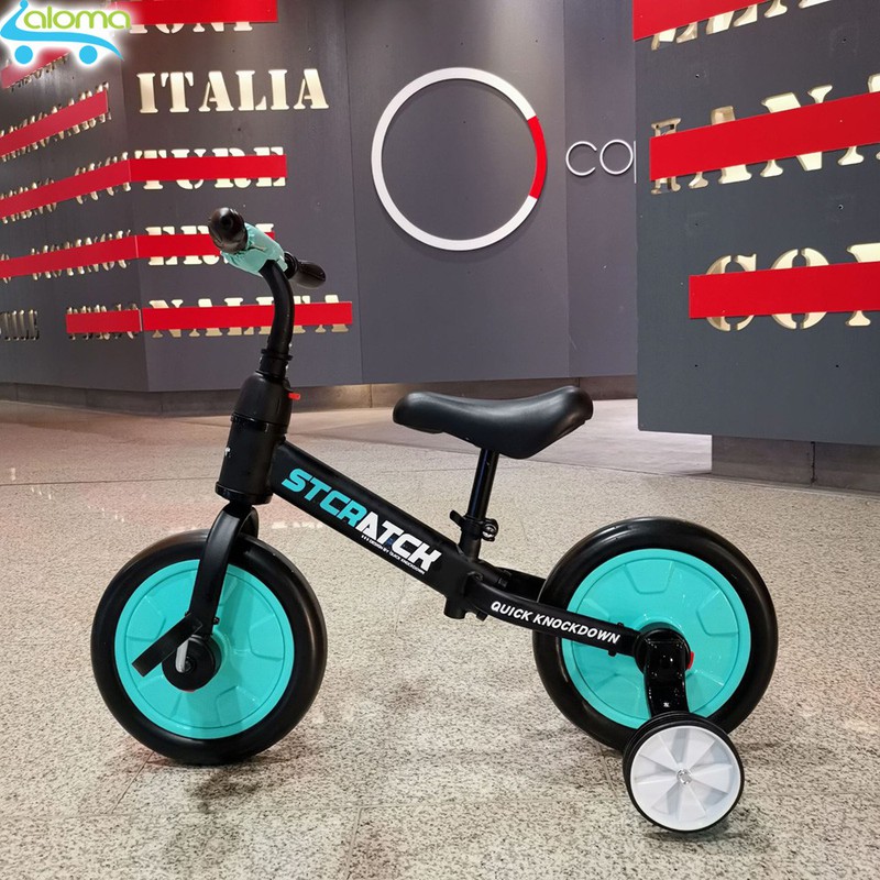 XE ĐẠP THẰNG BẰNG TẬP ĐI CHẮC CHẮN CHO BÉ SCRATCH ST-4B CÓ BÁNH PHỤ  VÀ BÀN ĐẠP GẮN LIỀN HOẶC THÁO RỜI