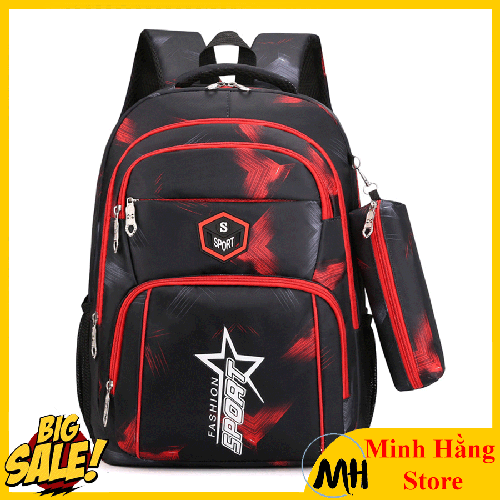 Balo nam nữ cho học sinh cấp 2, cấp 3 đi học, cặp sách học sinh trung học cá tính có kèm túi ví đựng bút